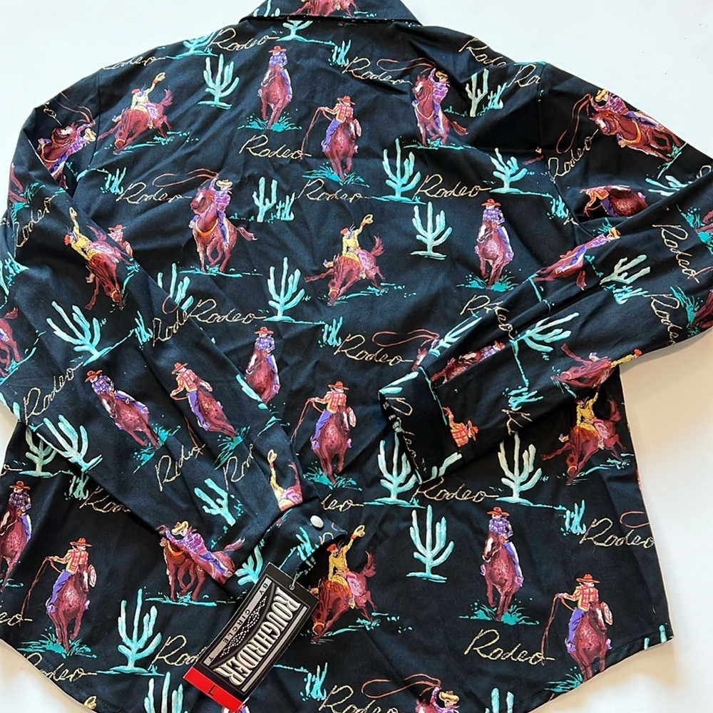 Rough Rider - large button up shirt, rodeo, cactus - Picture 2 of 7